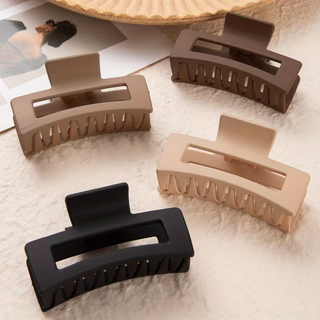 Haarklammer Set 4 Stück: matte Haarkrallen in Schwarz, Beige, Taupe und Braun