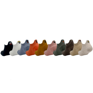 Bunte Sneakersocken Damen 10er Set mit Smiley verschiedene Farben – Gute Laune Socken