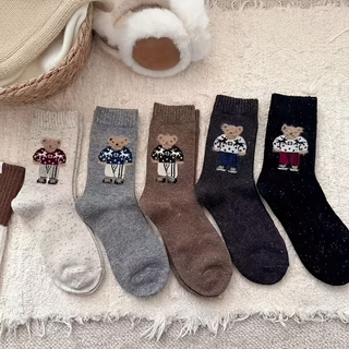 Bear Hug Teddy Socken Damen 5er Set mit Teddybär-Motiv in fünf Farben